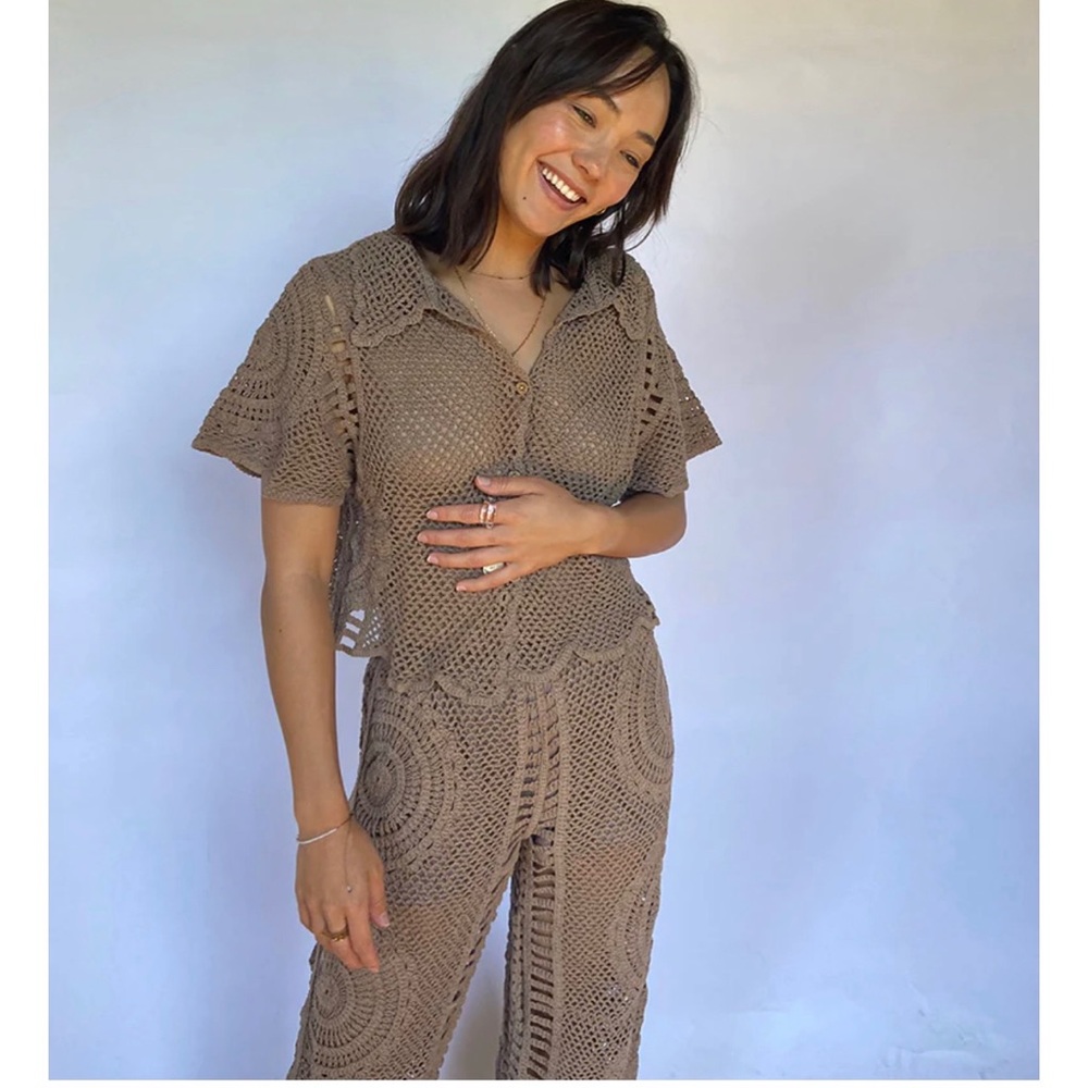 NWT Brown crochet set